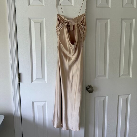 Anthropologie | BHLDN Sachin & Babi Winter Slip Midi Dress Gold Champagne New 6 - Picture 3 of 4